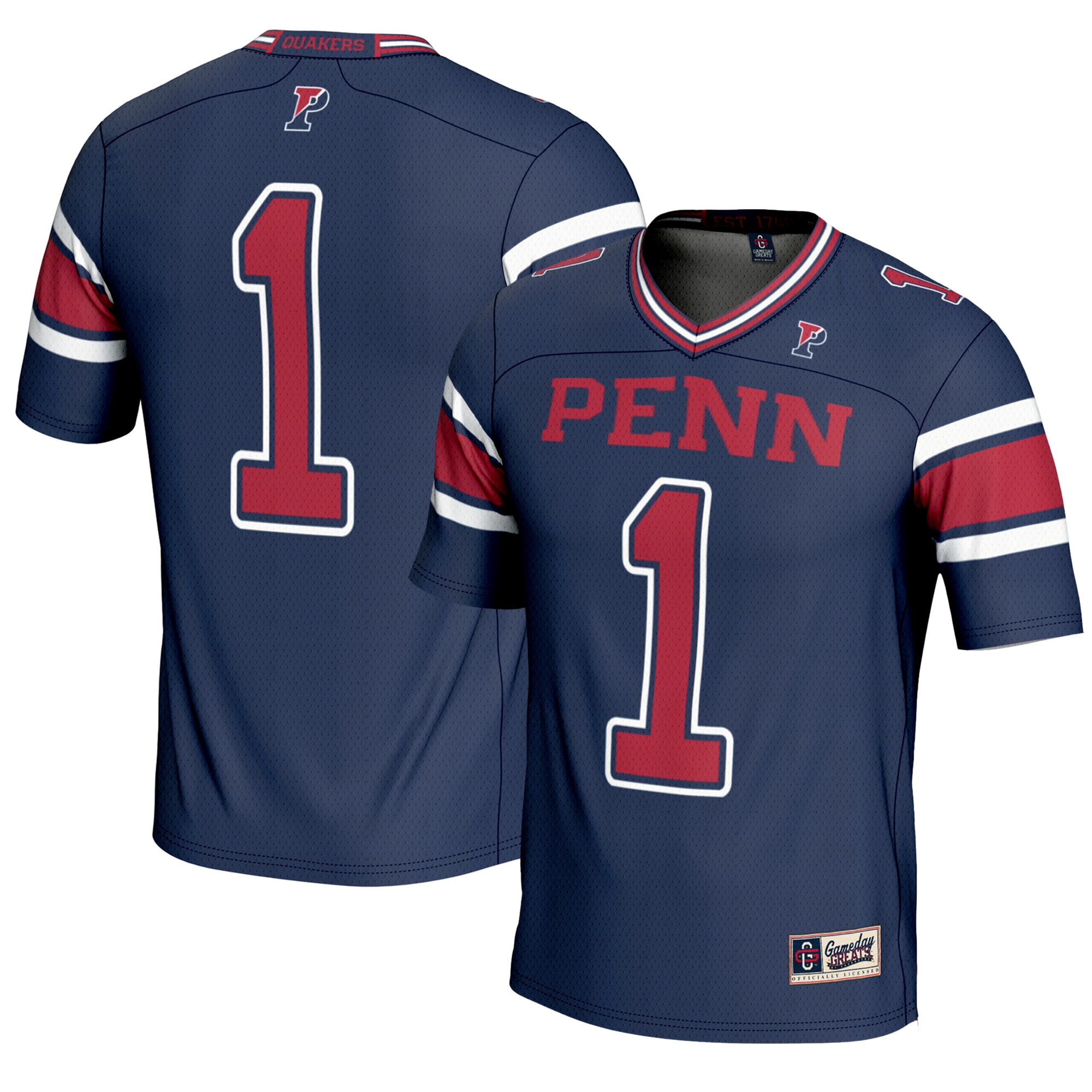 #1 Pennsylvania Quakers GameDay Greats Endzone 26/27 Football Jersey - Navy
