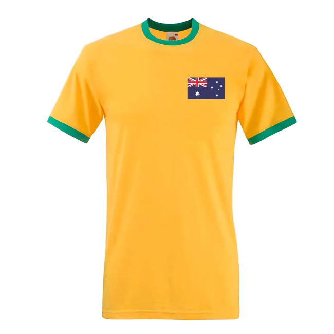Authentic Tim Cahill Australia Ringer Tee (Yellow) Match