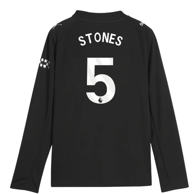 replica 2025-2026 Man City Long Sleeve Away Shirt (Kids) (Stones 5)
