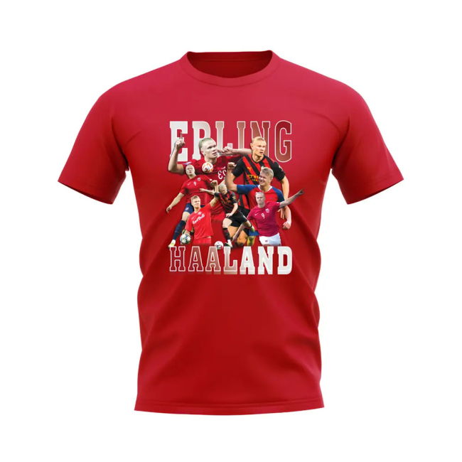 Erling Haaland Bootleg T Shirt (Red) Performance Official