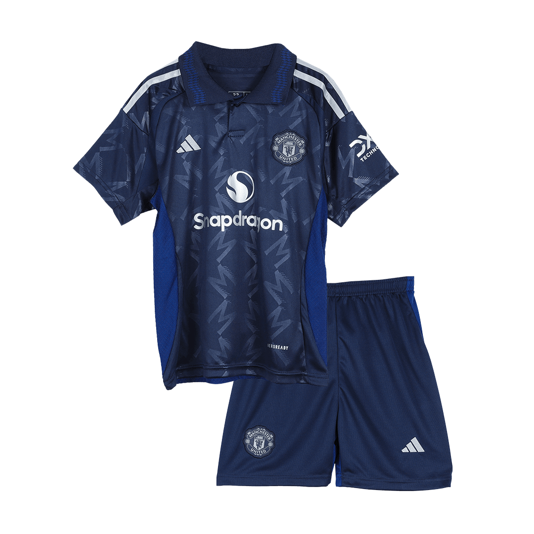 Kid's Manchester United Away Soccer Jersey Kit(Jersey+Shorts) 2024/25A