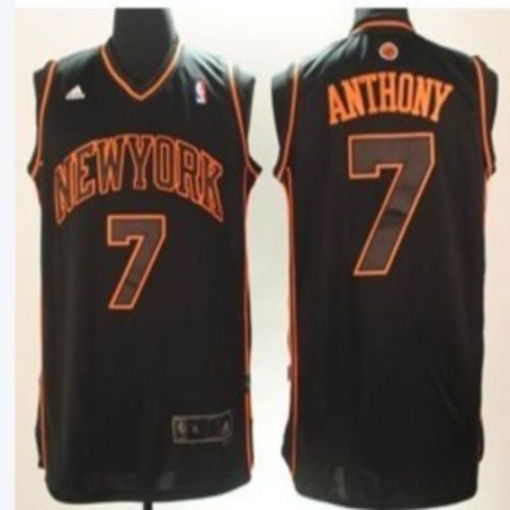 Budget-Friendly Men's NYK #7 Carmelo Black Basketball Jersey