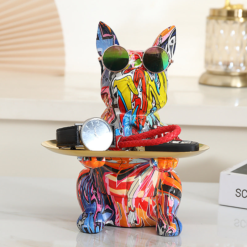 Cozy Graffitifido French Bulldog Desk Organizer Quirky Graffiti Art S...