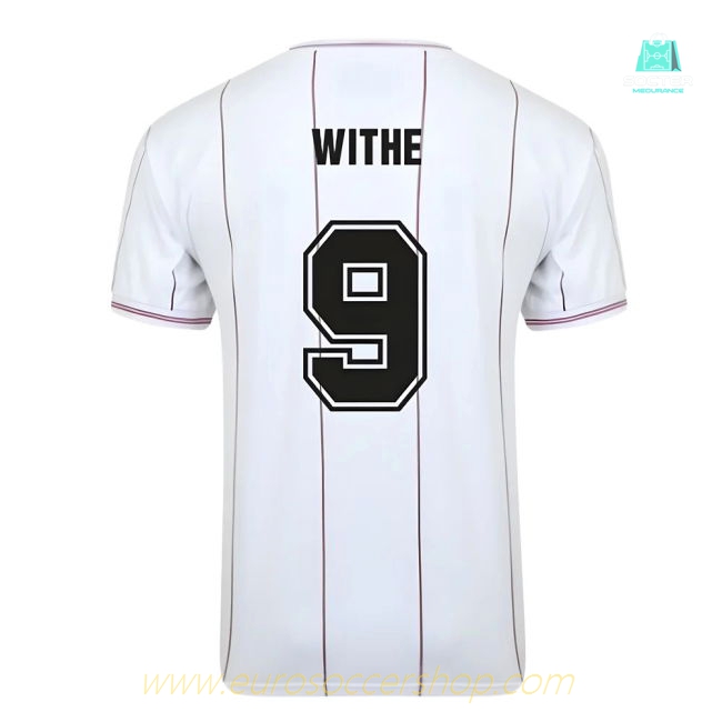 Score Draw Aston Villa 1982 Euro Final Retro Football Shirt (Withe 9)