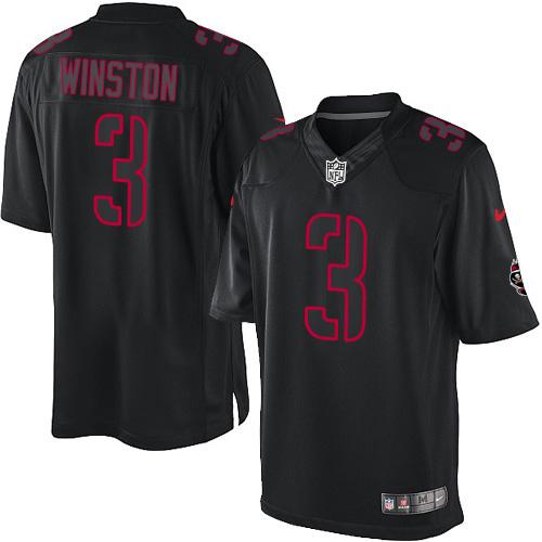 NFL T B Buccaneers #3 Jameis Winston Limited Black Jersey - Fan Fav...