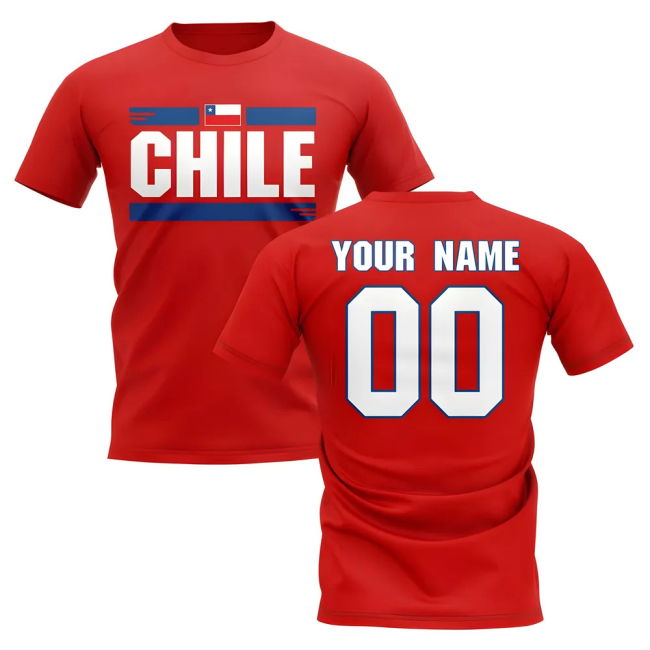 Player Personalised Chile Fan Football T-Shirt (Red) Championship