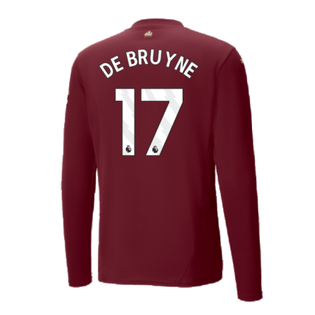 Die-hard Football Man City Third Long Sleeve Shirt De Bruyne #17 P...