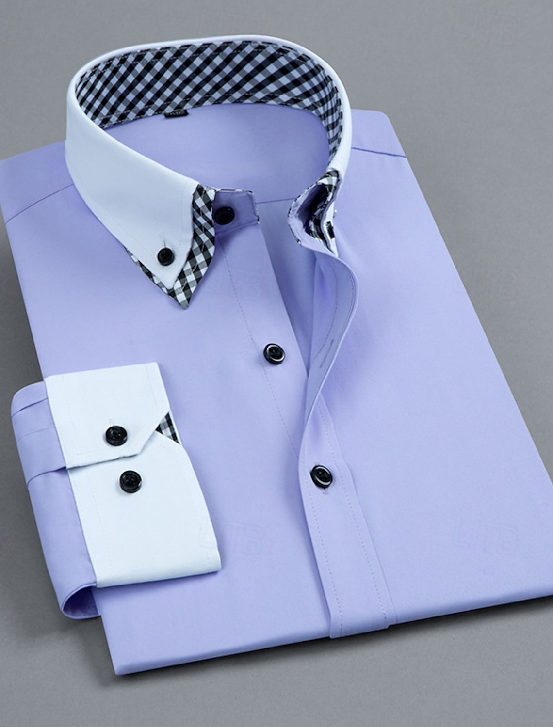 Men's Shirt Dress Shirt Button Up Shirt Plain Wedding Party White Pink Blue Light Purple Long Sleeve Lapel Spring Fall Clothing Apparel Pocket