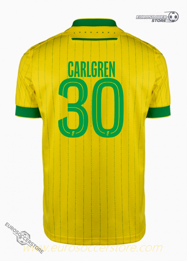FC Nantes 25-26 Season Home Jersey, Worn by Player CARLGREN with Number 30