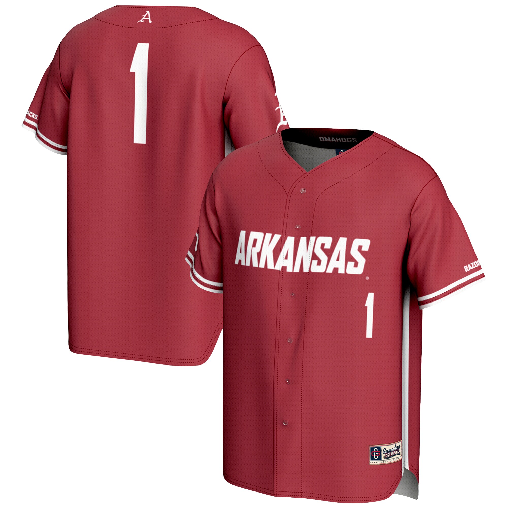 [DDG] Arkansas Razorbacks GameDay Greats Lightweight Baseball Jersey - Cardinal