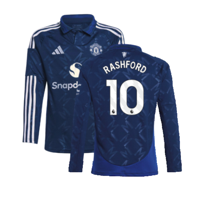 2024-2025 Man Utd Long Sleeve Away Top (Kids) (Rashford 10)