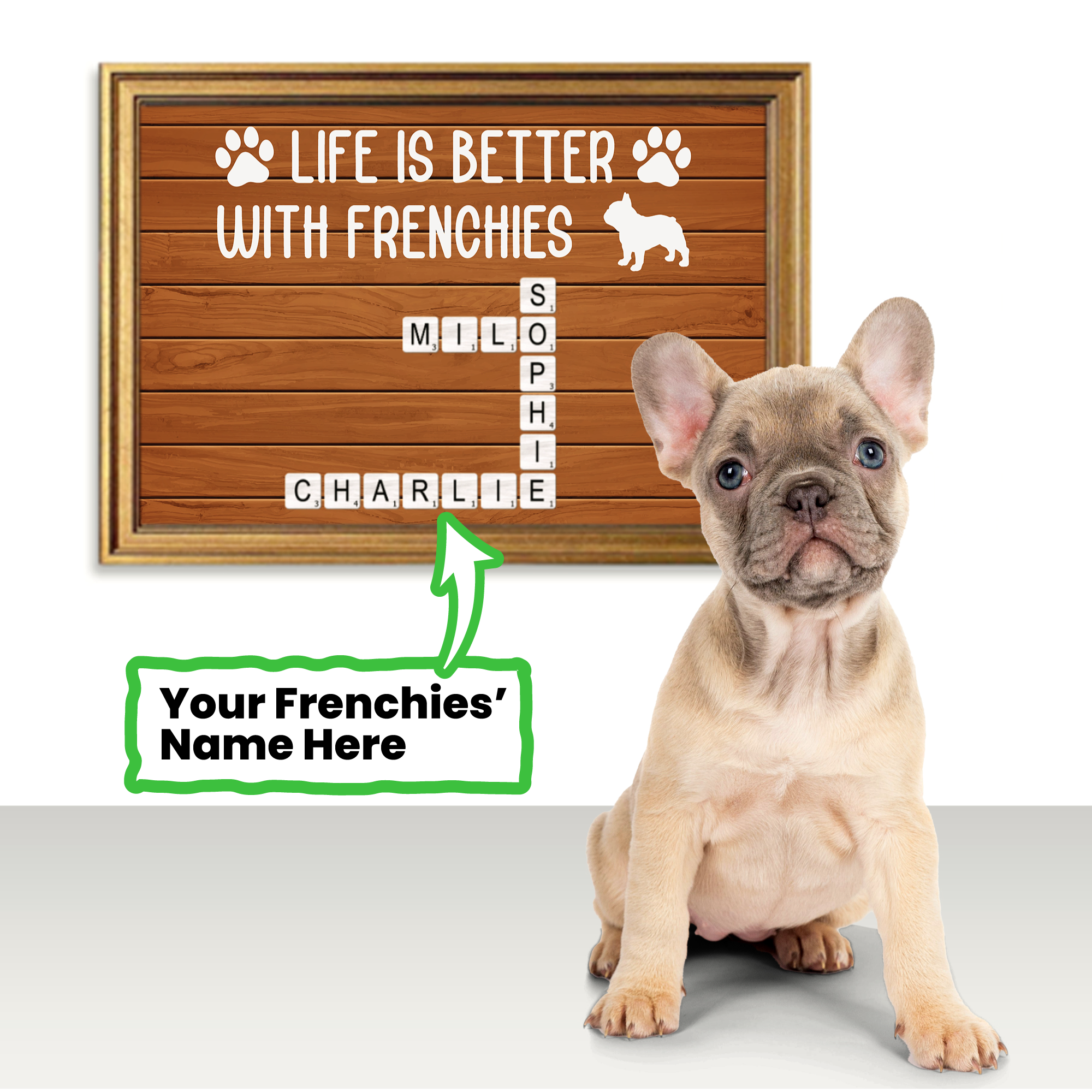 French Bulldog Lola Personalized Framed Poster • Wall Decoration Durable Dog Item
