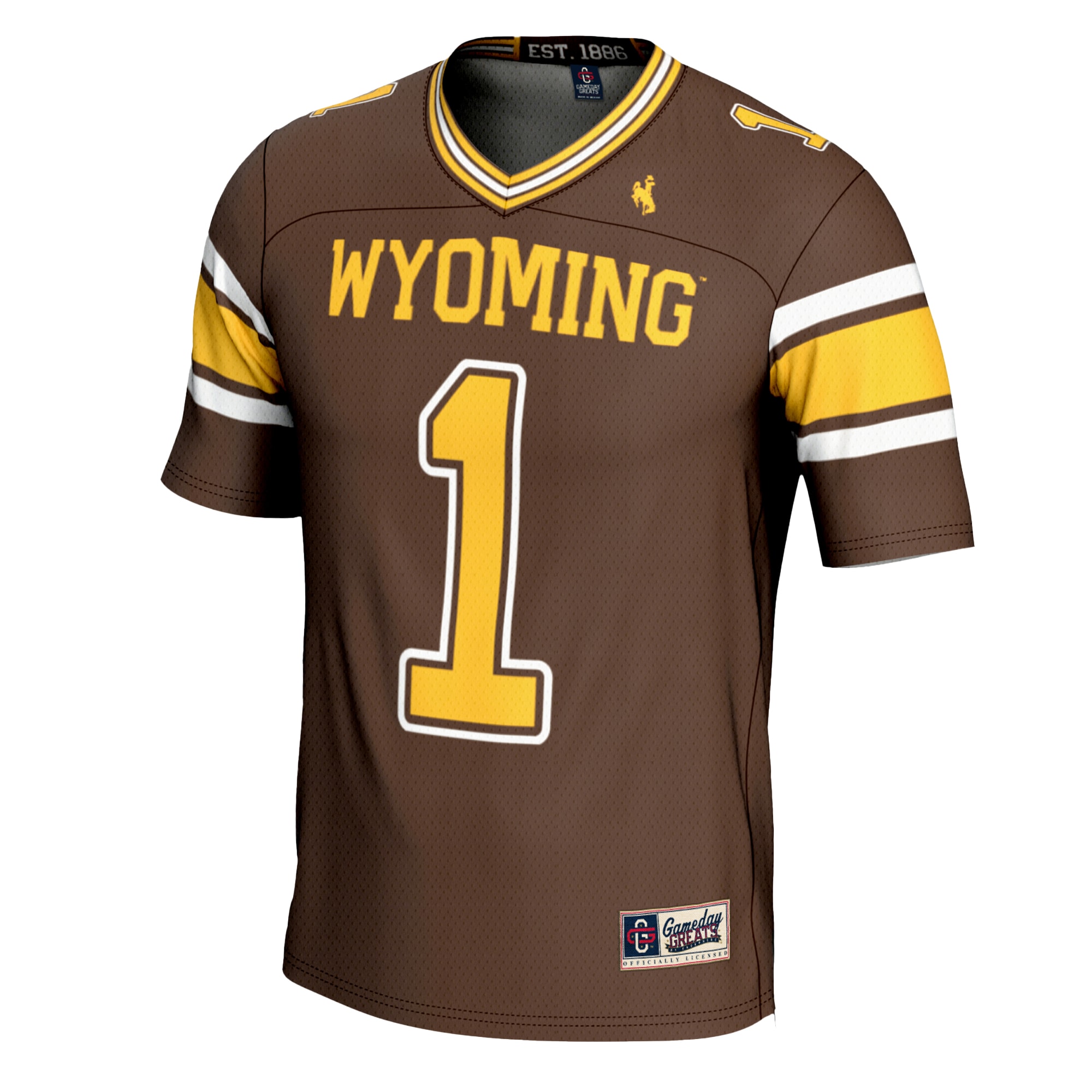 #1 Wyoming Cowboys GameDay Greats Youth 2026/2027 Football Jersey?�C Brown