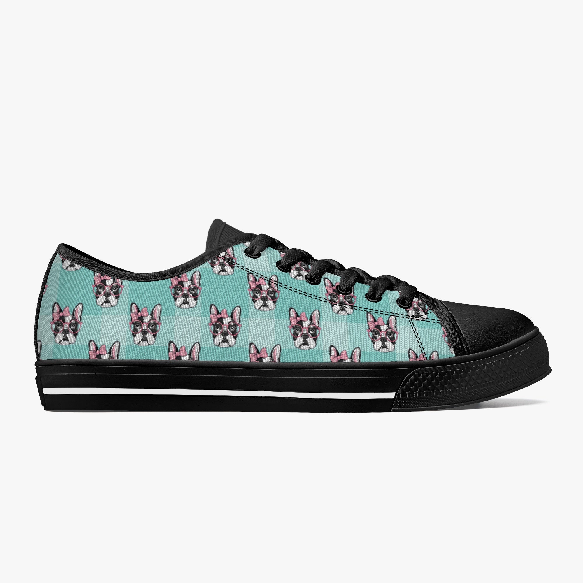 French Bulldog Biggie Classic Low Top Canvas Shoes Durable Dog Footwear