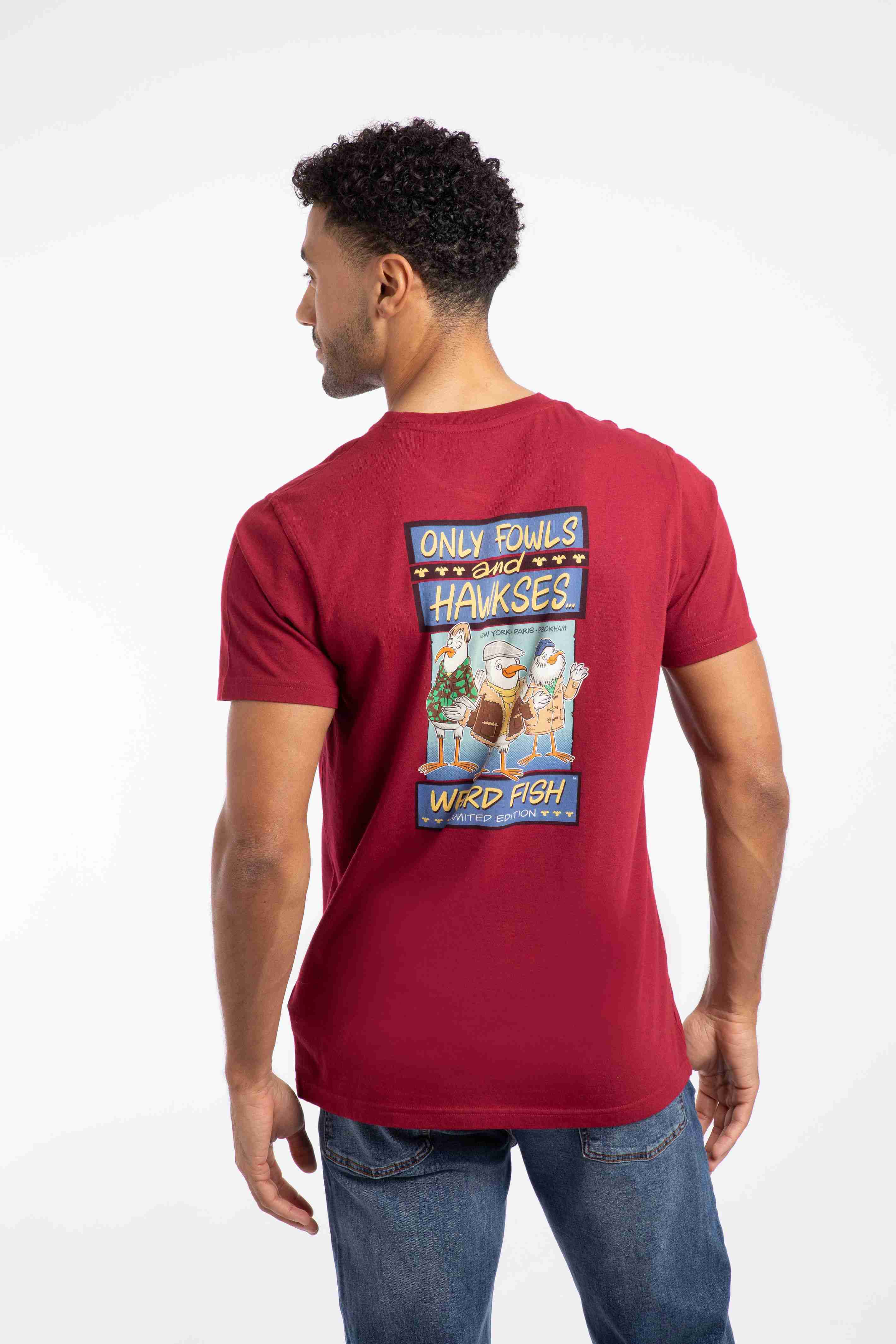 Only Fowls and Hawkses Back Print Artist T-Shirt Garnet