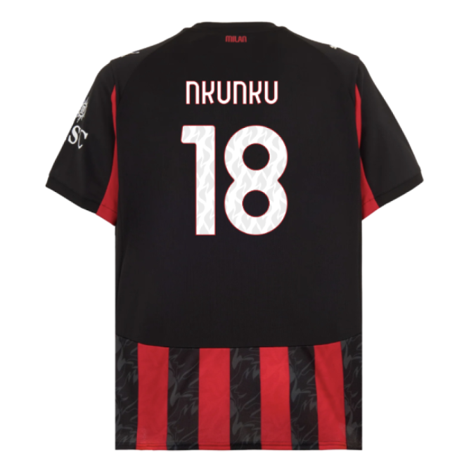 Acm Ac Milan Home Shirt Nkunku #18 Premium Quality Avid 2024-2025 ...