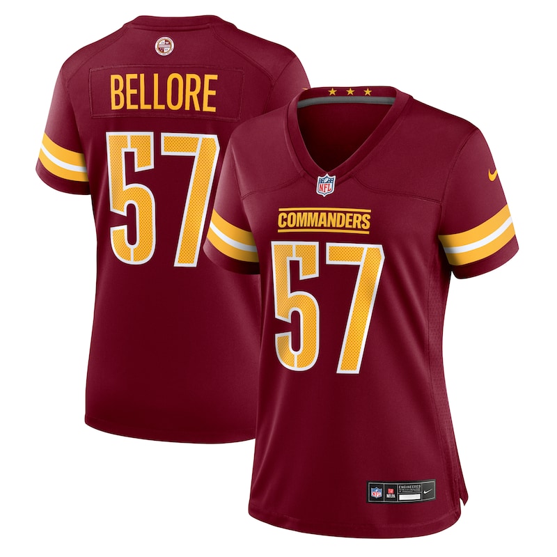 None Nick Bellore Washington Commanders Bold Game Jersey Football Appa