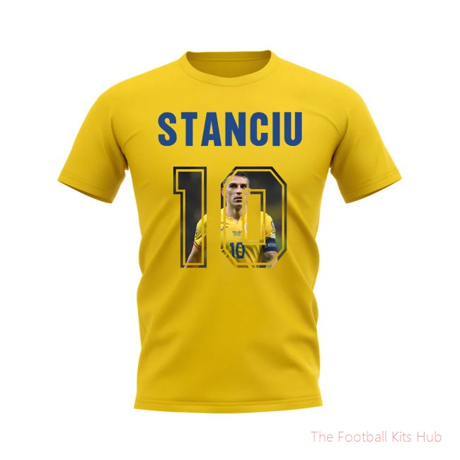 Nicolae Stanciu Name And Number Romania T-Shirt (Yellow)