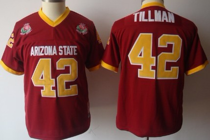 Men's None Red 2024 comfortable Pat Tillman #42 embroidered Jersey