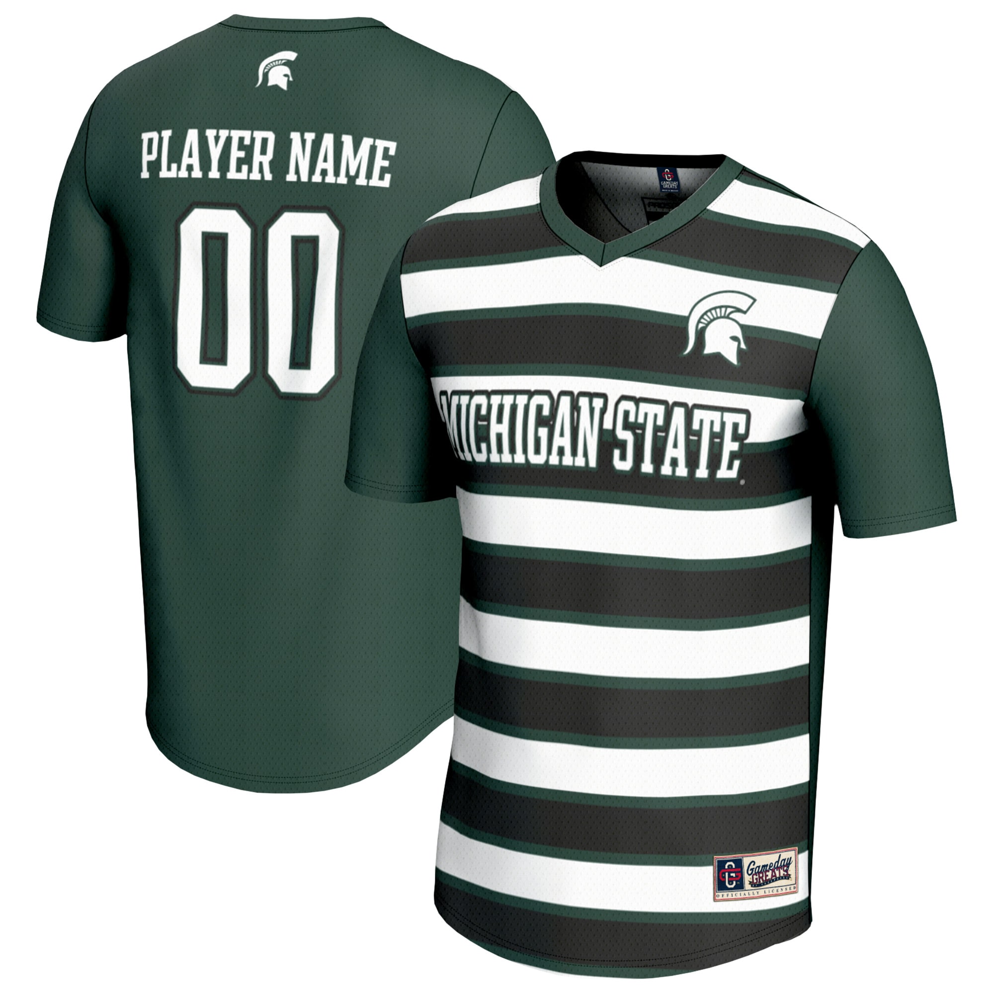 [SJH] Michigan State Spartans GameDay Greats Youth Collegiate Men's Soccer NIL Pick-A-Player Fashion Jersey - Green/Black