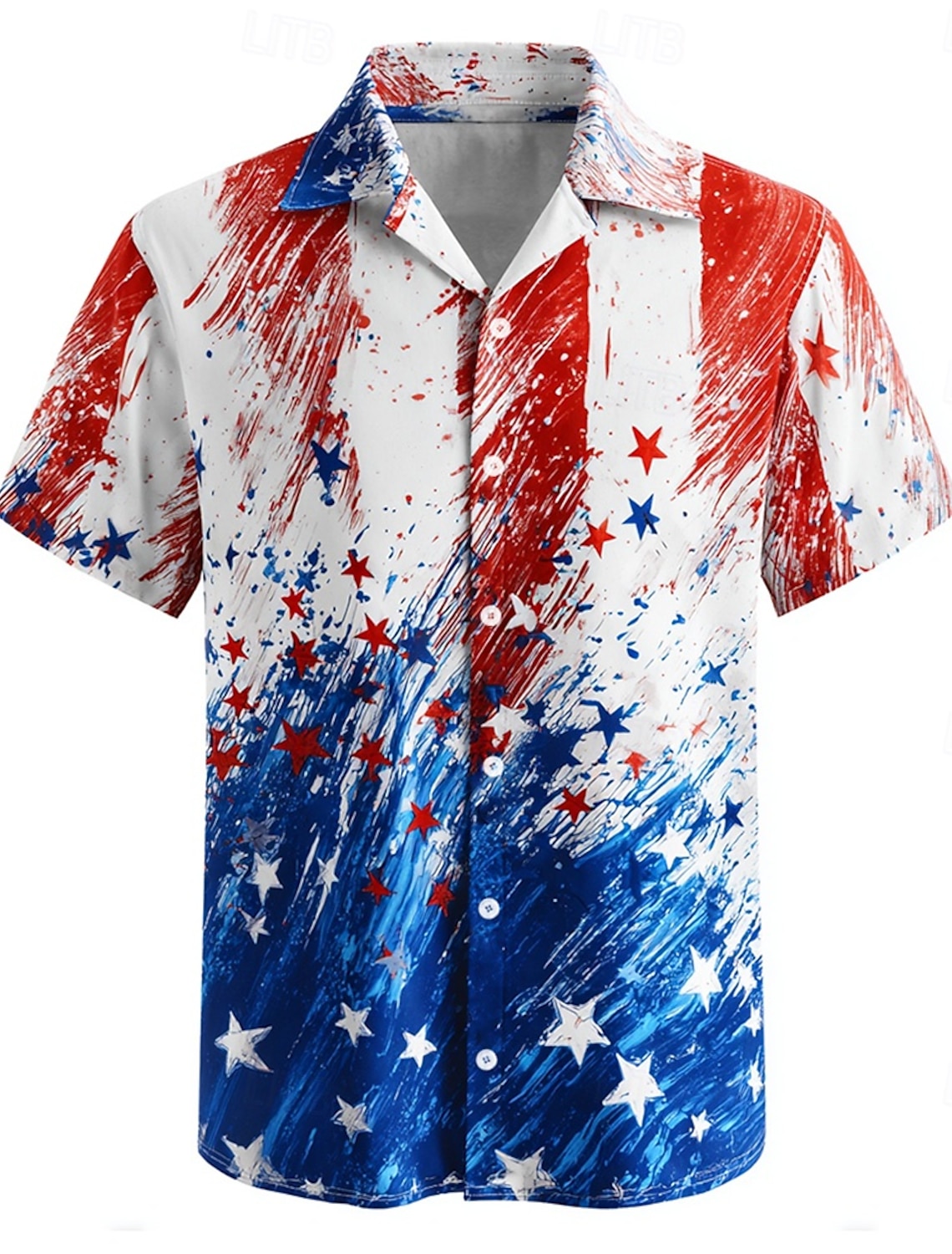 Independence Day Men's US Flag Patriotic Fourth of July Shirt Summer Shirt Button Up Shirt Short Sleeve Fashion Casual Outdoor Holiday Summer Spring Turndown 3D Print