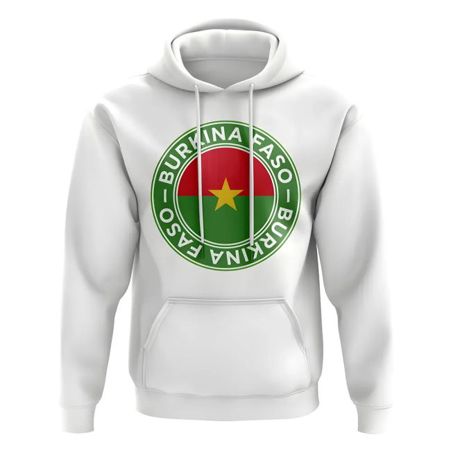 World-Class Burkina Faso Football Badge Hoodie (White) Match-Ready
