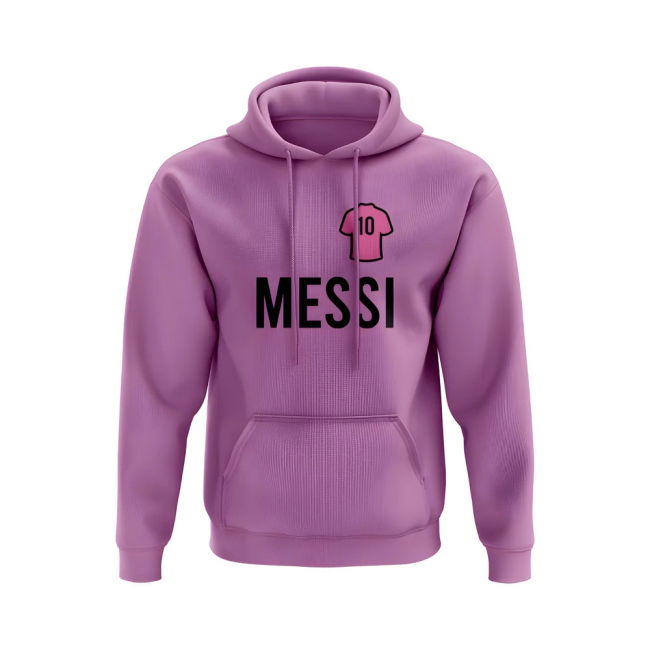 Lionel Messi Inter Miami Number Hoody Pink Season Collection