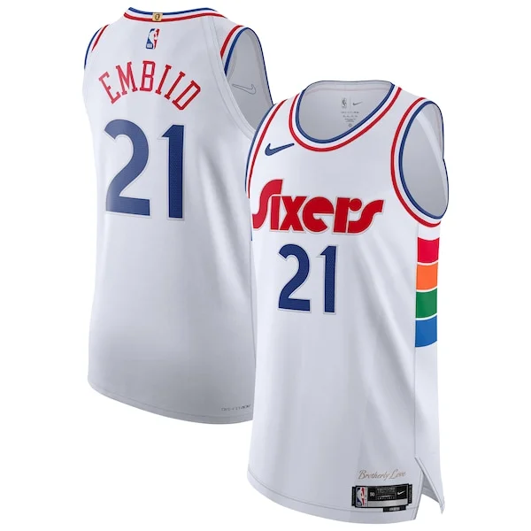 Joel Embiid PHI Authentic Jersey - high-quality NBA - White workout