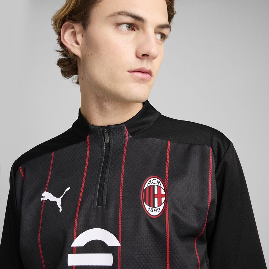 Milan Training Shirt Pre Match 1/4 Zip Puma Jet Black/for All Time Red
