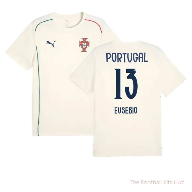 2025-2026 Portugal Casuals Tee (Sugared Almond) (Eusebio 13)