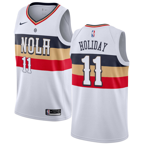 White Nike Orleans Pelicans #11 Pelicans Jersey - Durable Fabric