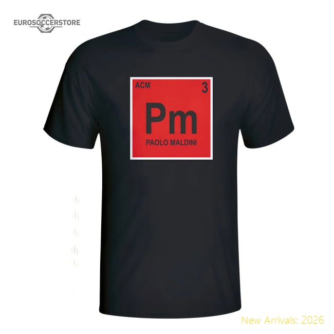 Paolo Maldini Ac Milan Periodic Table T-shirt (black)
