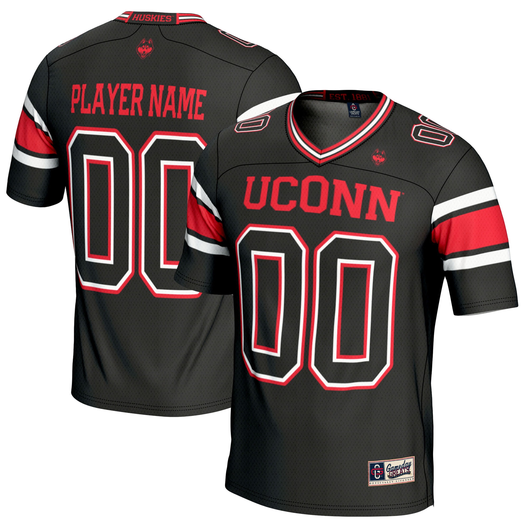 UConn Huskies GameDay Greats Youth NIL Pick-A-Player 26/27 Football Jersey - Black