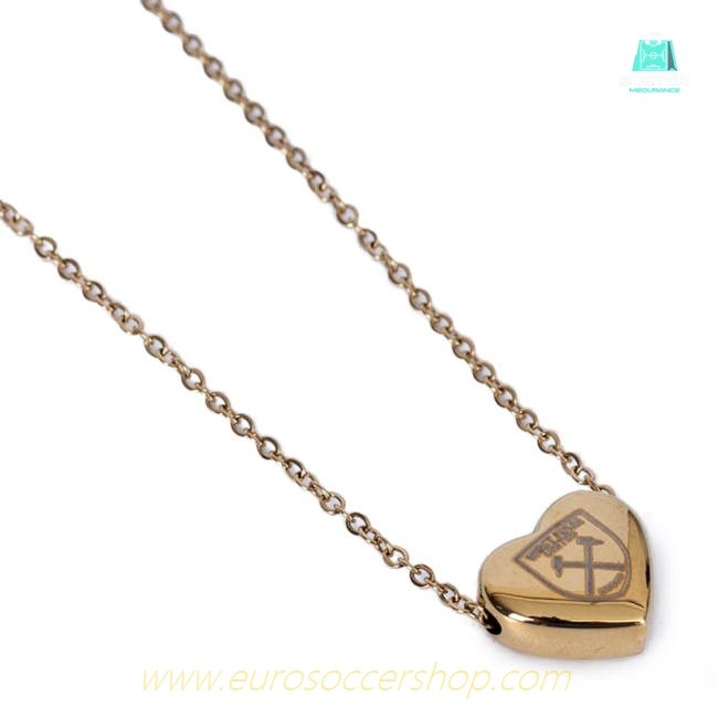 West Ham United FC Gold Plated Heart Necklace