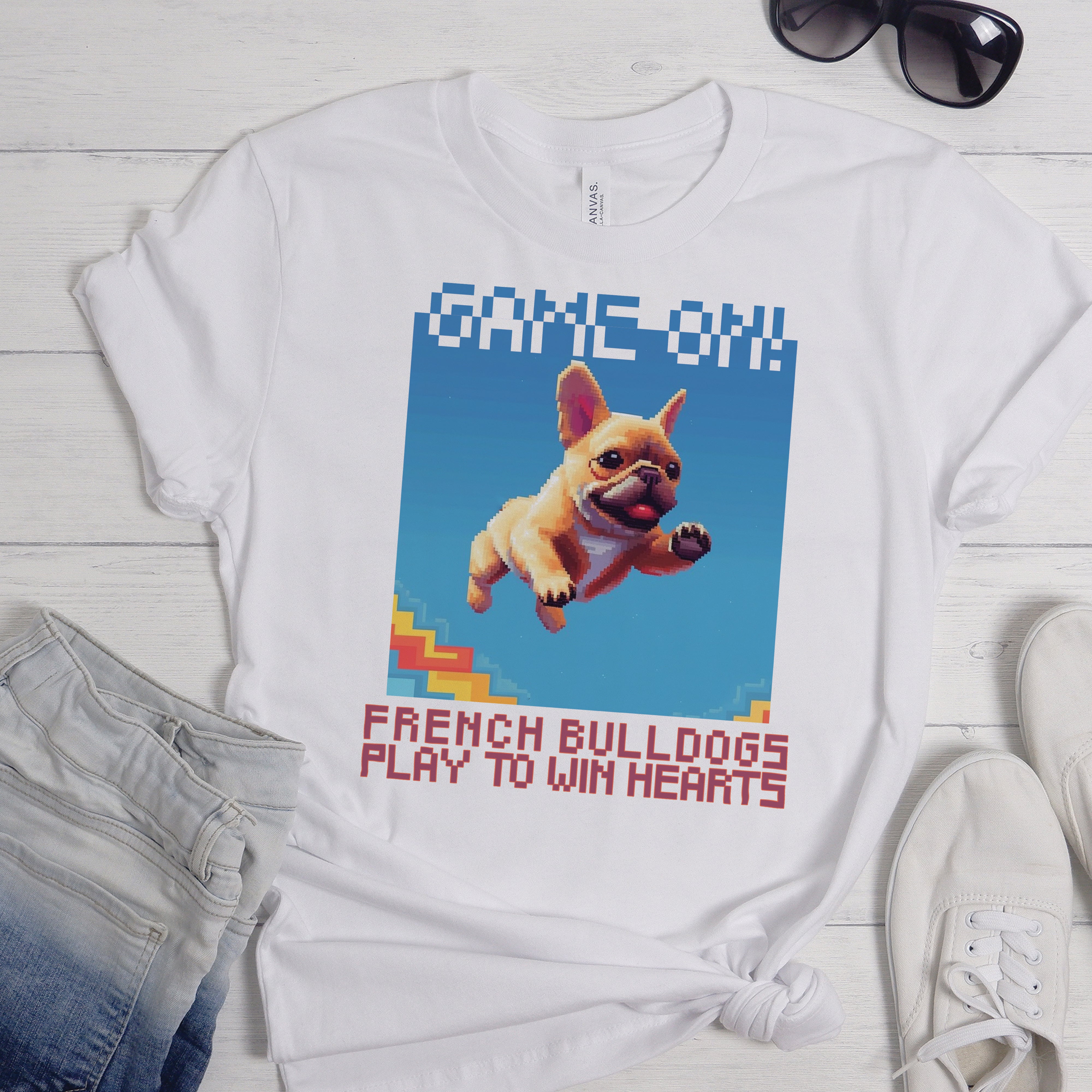 French Bulldog Pixel Pup Paradise Unisex T Shirt Useful Frenchie Gear