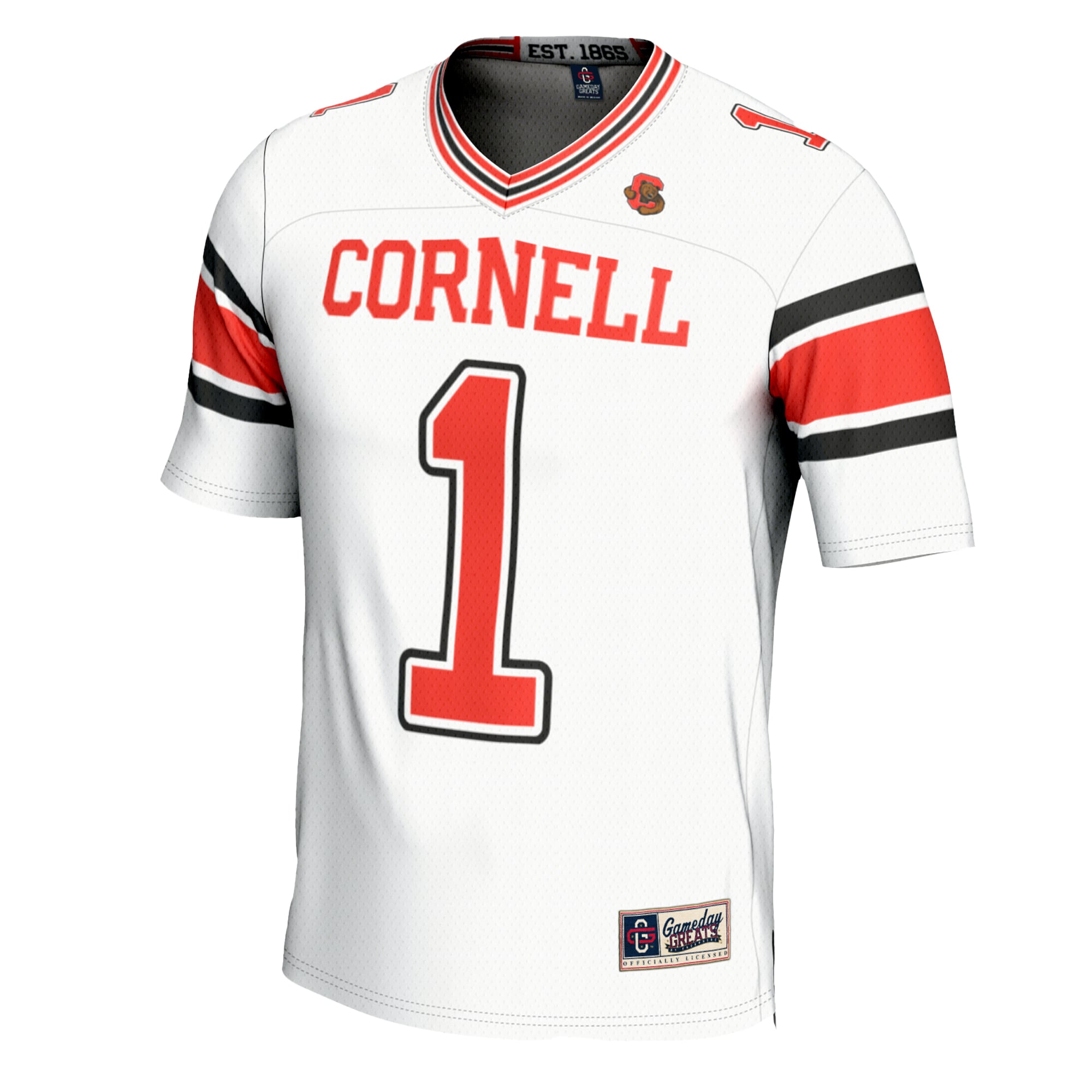 Cornell Big Red #1 Football Jersey - White | Stadium Series 26/27 Season