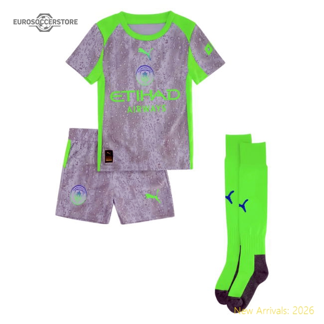Premium 2025-2026 Man City Third Mini Kit (de Bruyne 17) - Premium