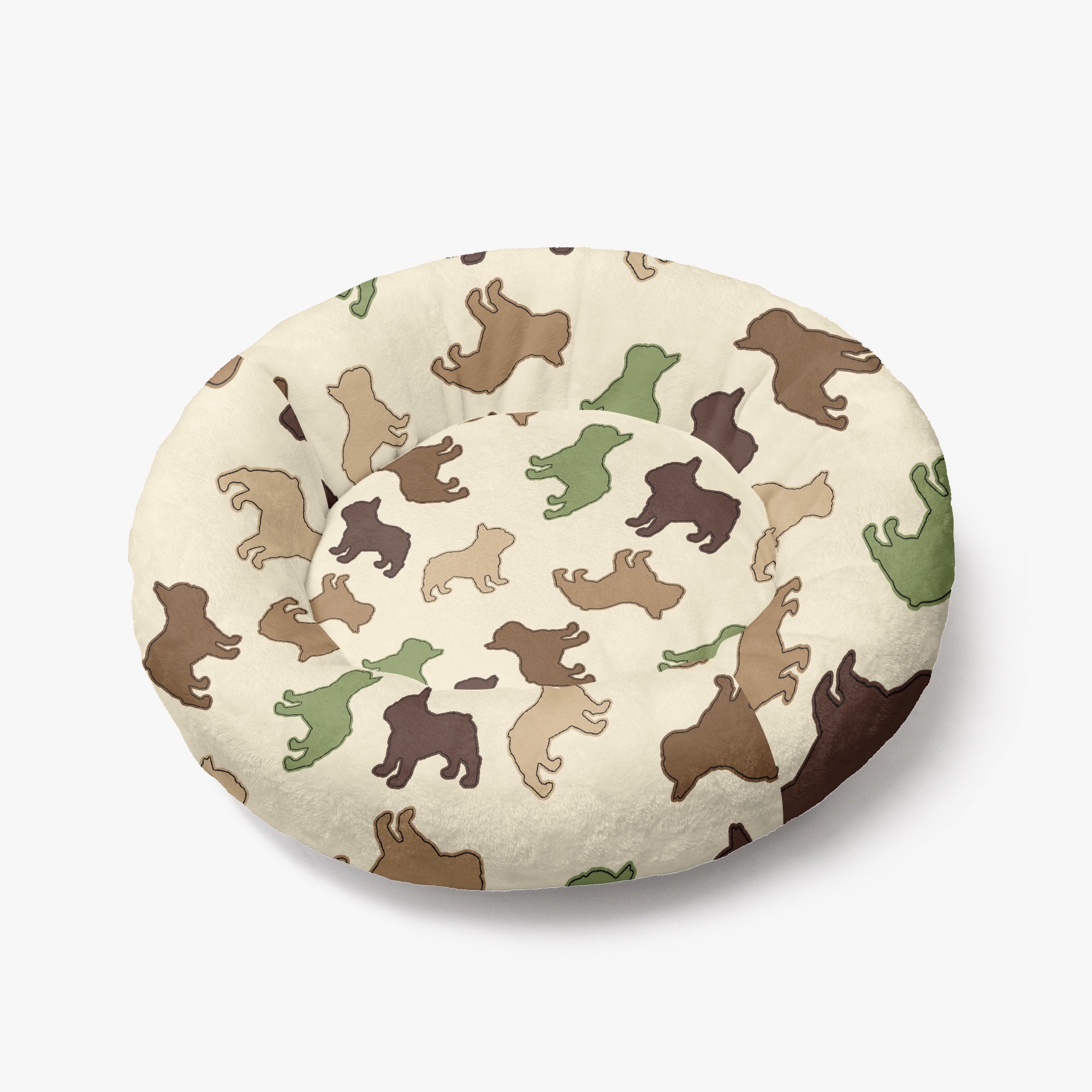 Puppy-Safe Donut - Cloud-comfort Frenchie Bed | Anti-anxiety French B...