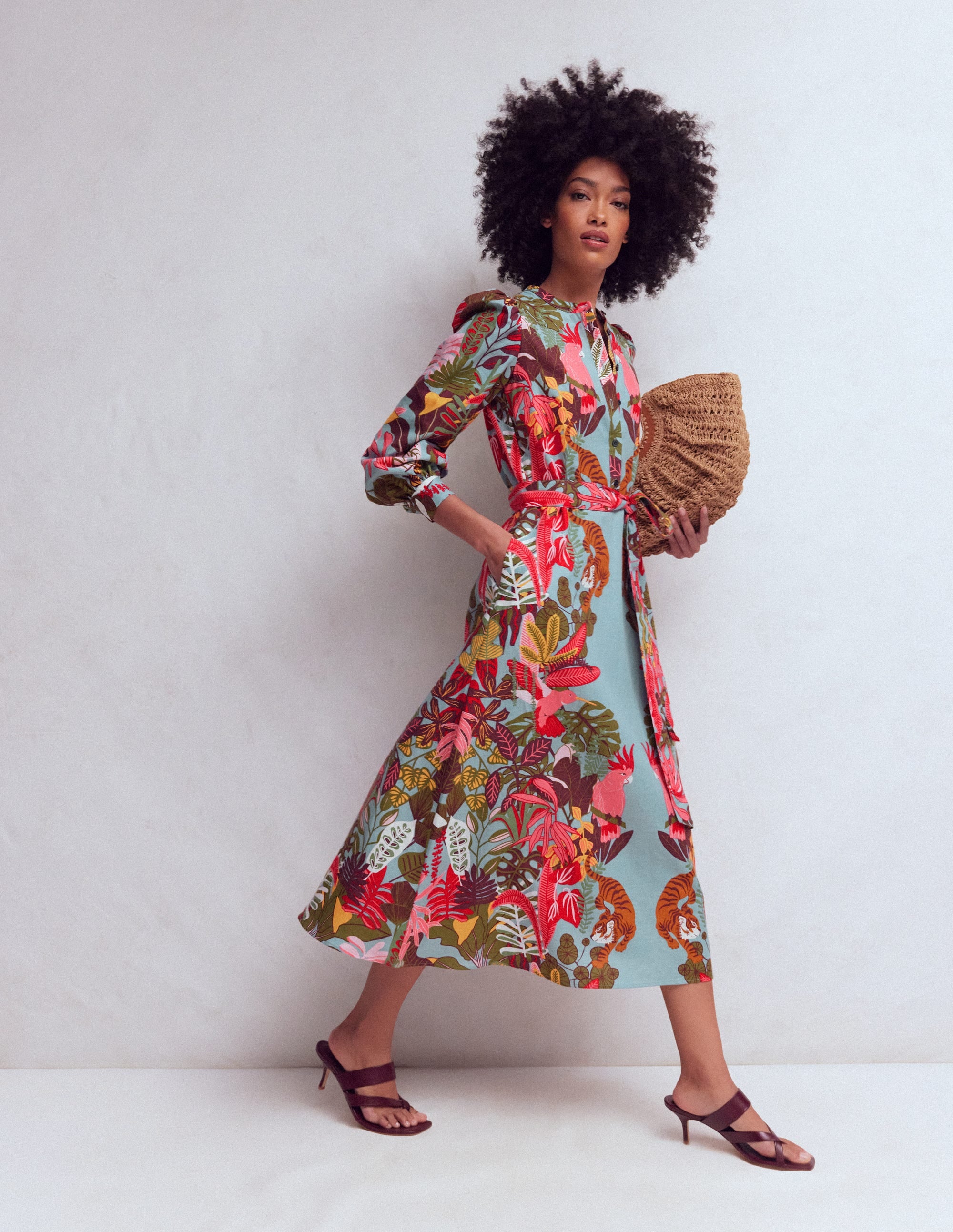 Ava Linen Blend Midi Dress