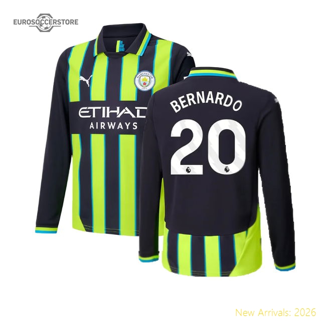 2024-2025 Man City Kids Premium Bernardo Jersey Performance Fabric