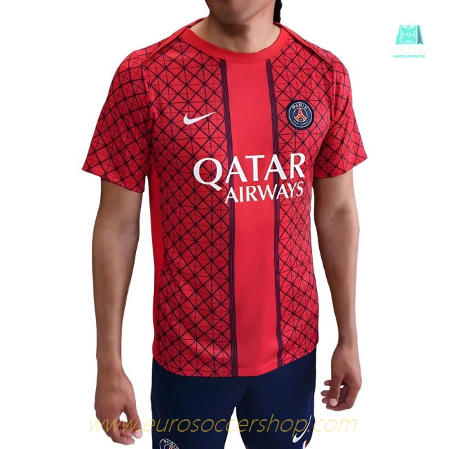 2025-2026 PSG Academy Pro Away Pre Match Shirt (Red)