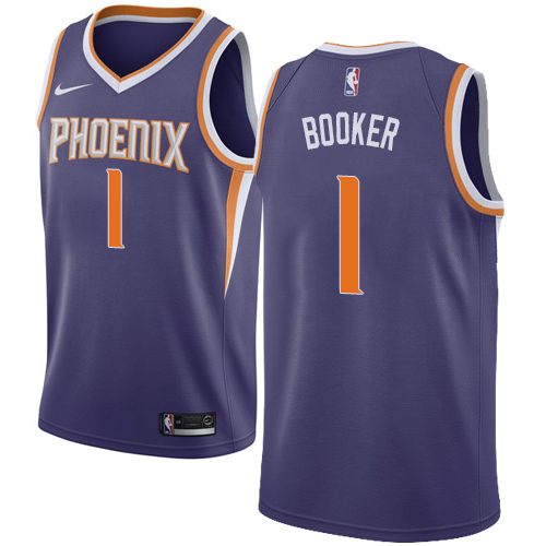 Performance PHX #1 Devin Booker 2024 Icon NBA Swingman Jersey Purple