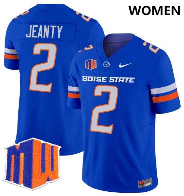 Boise State Broncos Ashton Jeanty #2 Royal Women Stitch Jersey Nike