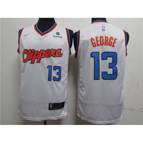 White Nike Angeles Clippers #13 Clippers Jersey - Breathable Material