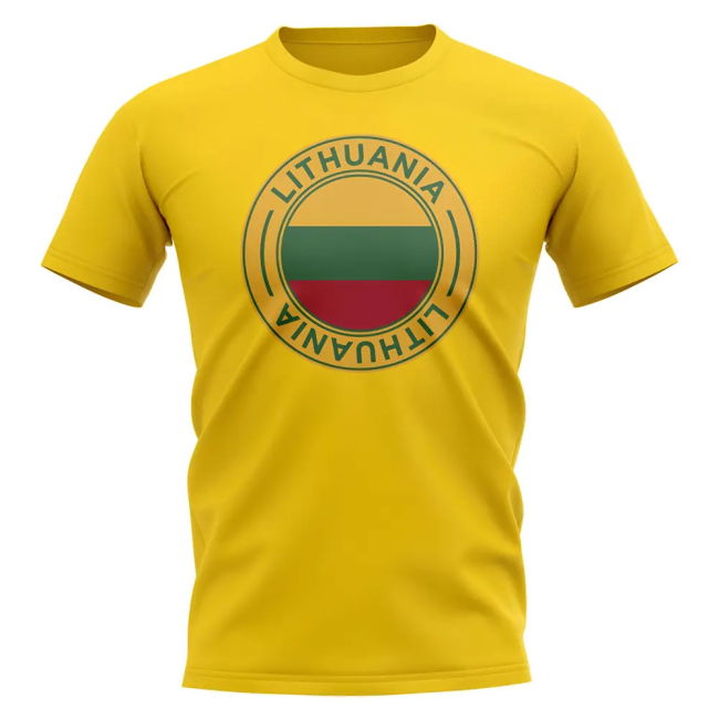 Lithuania Football Badge T-Shirt (Yellow)