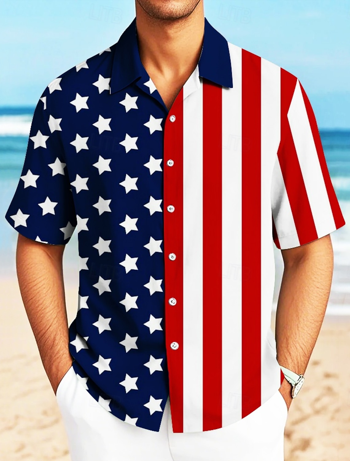 Independence Day Men's American US Flag 4th of July U.S. 250th Anniversary Patriotic Shirt Casual Shirt Cuban Collar Shirt Short Sleeve Fashion Casual Streetwear Holiday Summer Spring Camp Collar