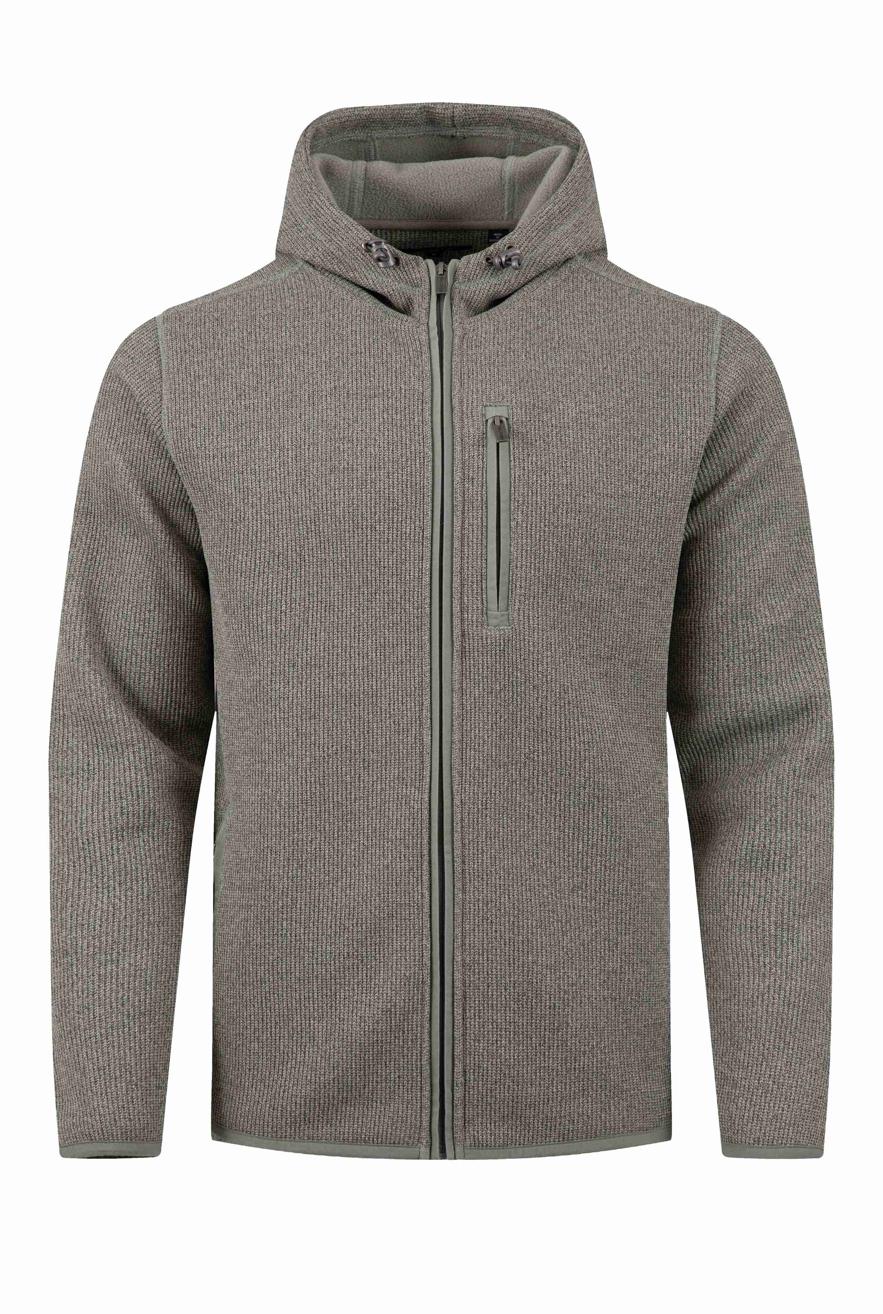 Lockie Full Zip Bonded Fleece Hoodie Limestone