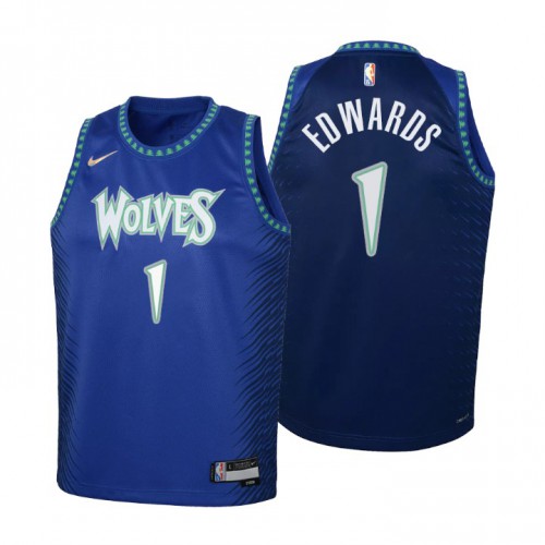 Blue Nike M. Timberwolves #1 NBA Jersey Game Day Wear Basketball Jersey