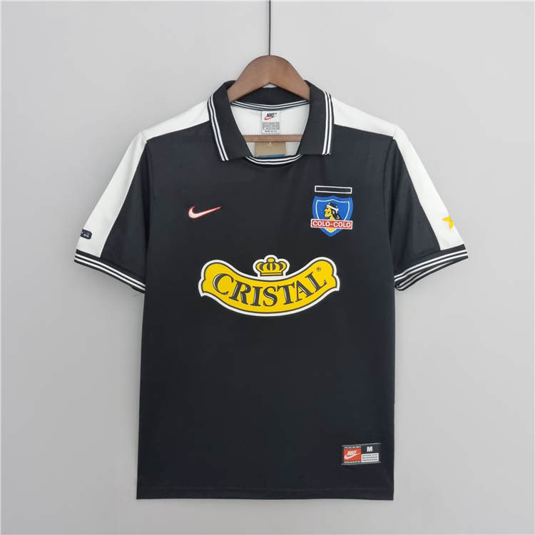 Colo-Colo Retro Soccer Jersey 1999 Black Away Football Shirt -
