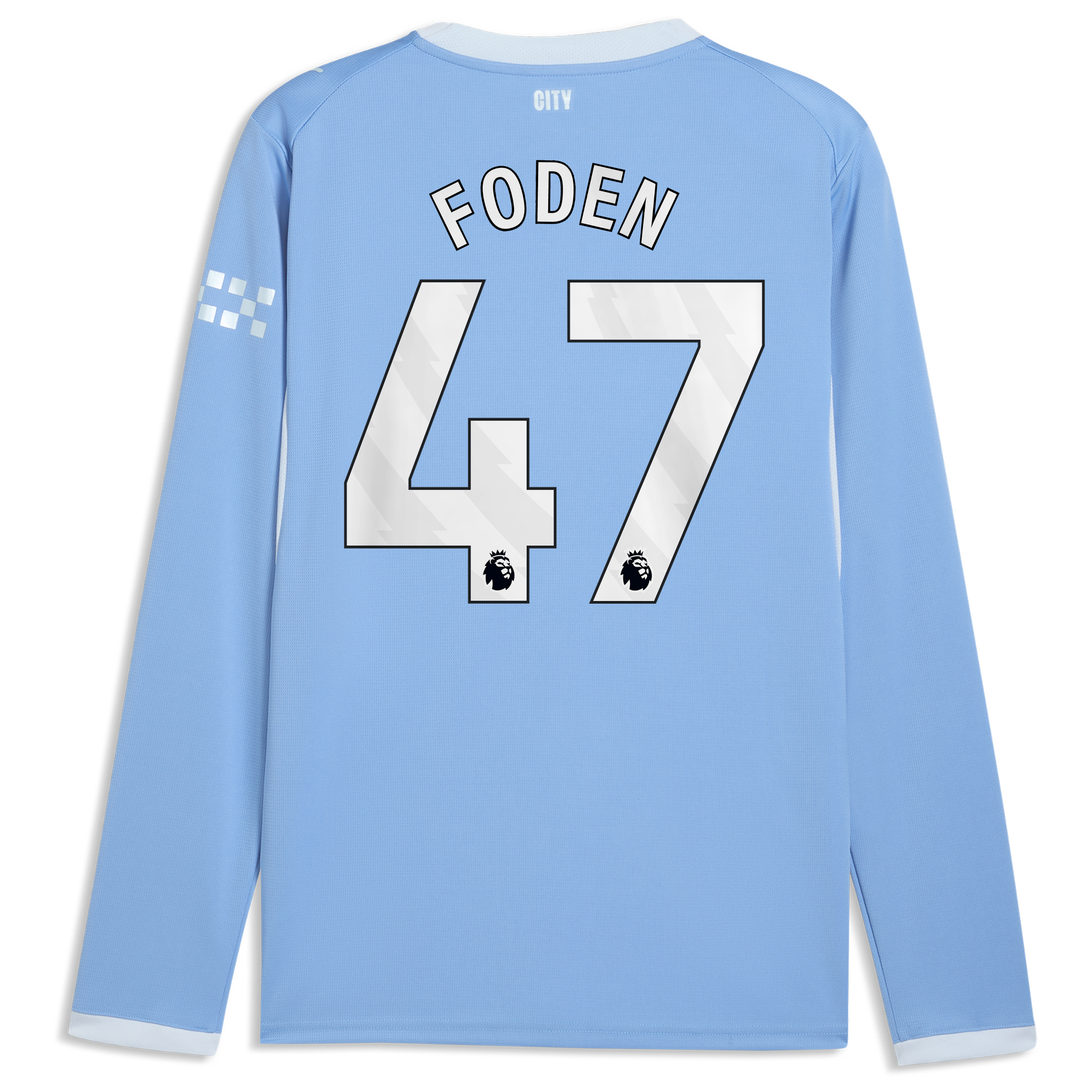 [LK] Phil Foden #47 Manchester City 2026/27 Home Replica Long Sleeve Jersey - Light Blue